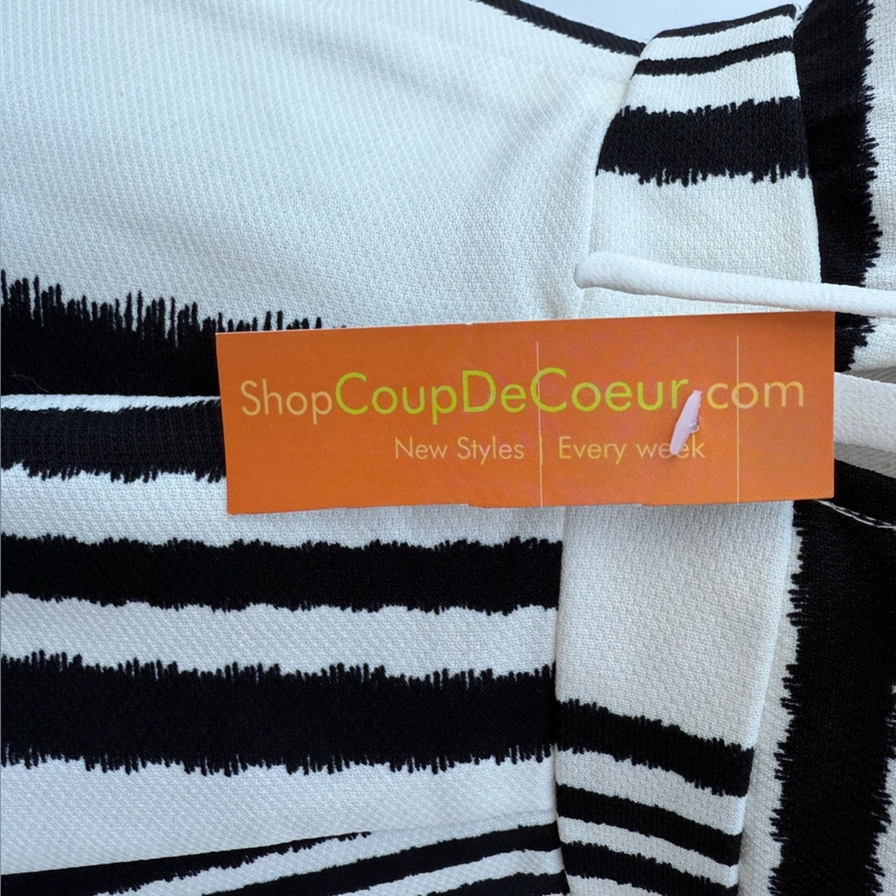 Jealous Tomato Monochrome Striped Sleeveless Jumpsuit Wide Leg Chic Black White - Picture 14 of 15